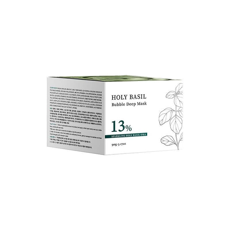 HOLY BASIL Máscara De Bolha De Ácido Carbono Filme De Lama Profunda Em Estoque 90g