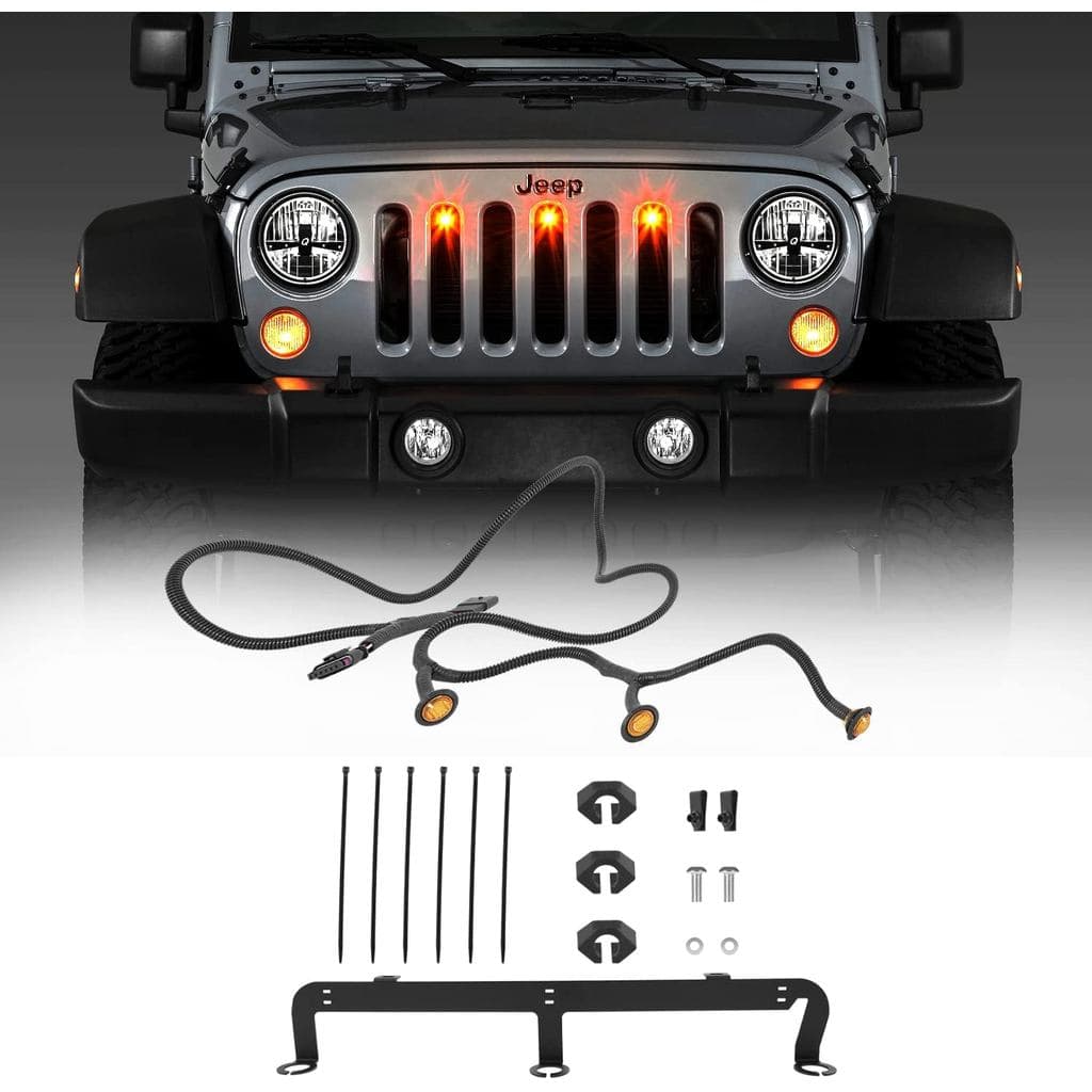 Kit de Barra de Luz LED Pre-Runner para Jeep Wrangler JK 2007-2018, 2 Portas/Unlimited 4 Portas (JK), Kit de Barra de Lu