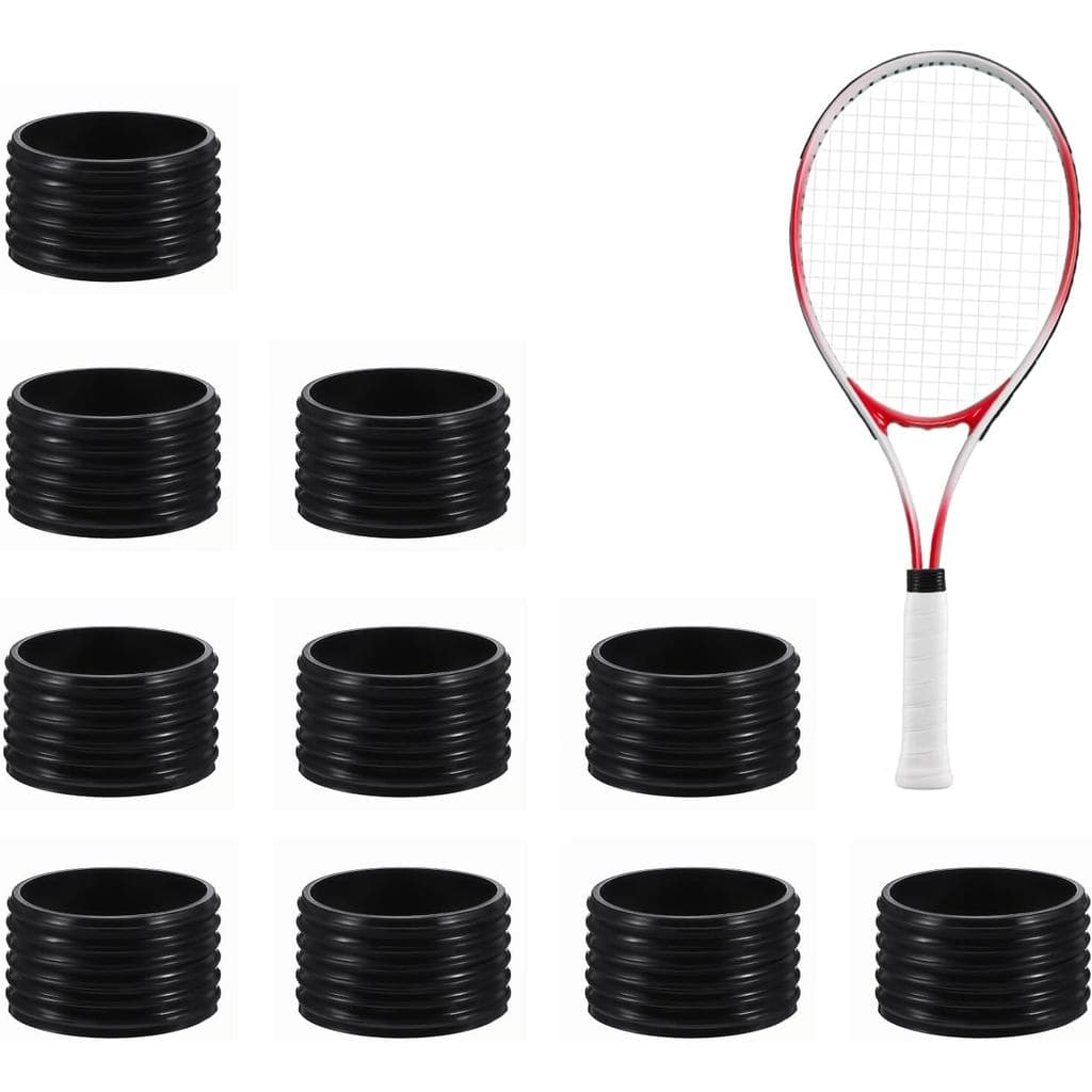 10 Peças de Anéis de Borracha Pretos para Cabo de Raquete de Tênis, Anéis de Silicone para Raquete de Tênis, Bandas de B