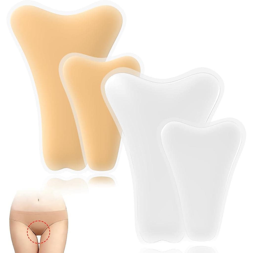 Conjunto de 4 Peças para Disfarçar o Efeito Camel Toe para Mulheres, Almofadas de Silicone Sem Costura para Maiôs, Biquí