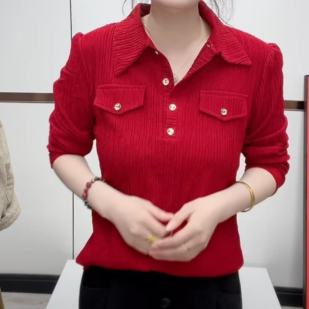 Camisa Polo Feminina Plus Size Solta de Manga Curta, Estilo Versátil e Moderno C82M