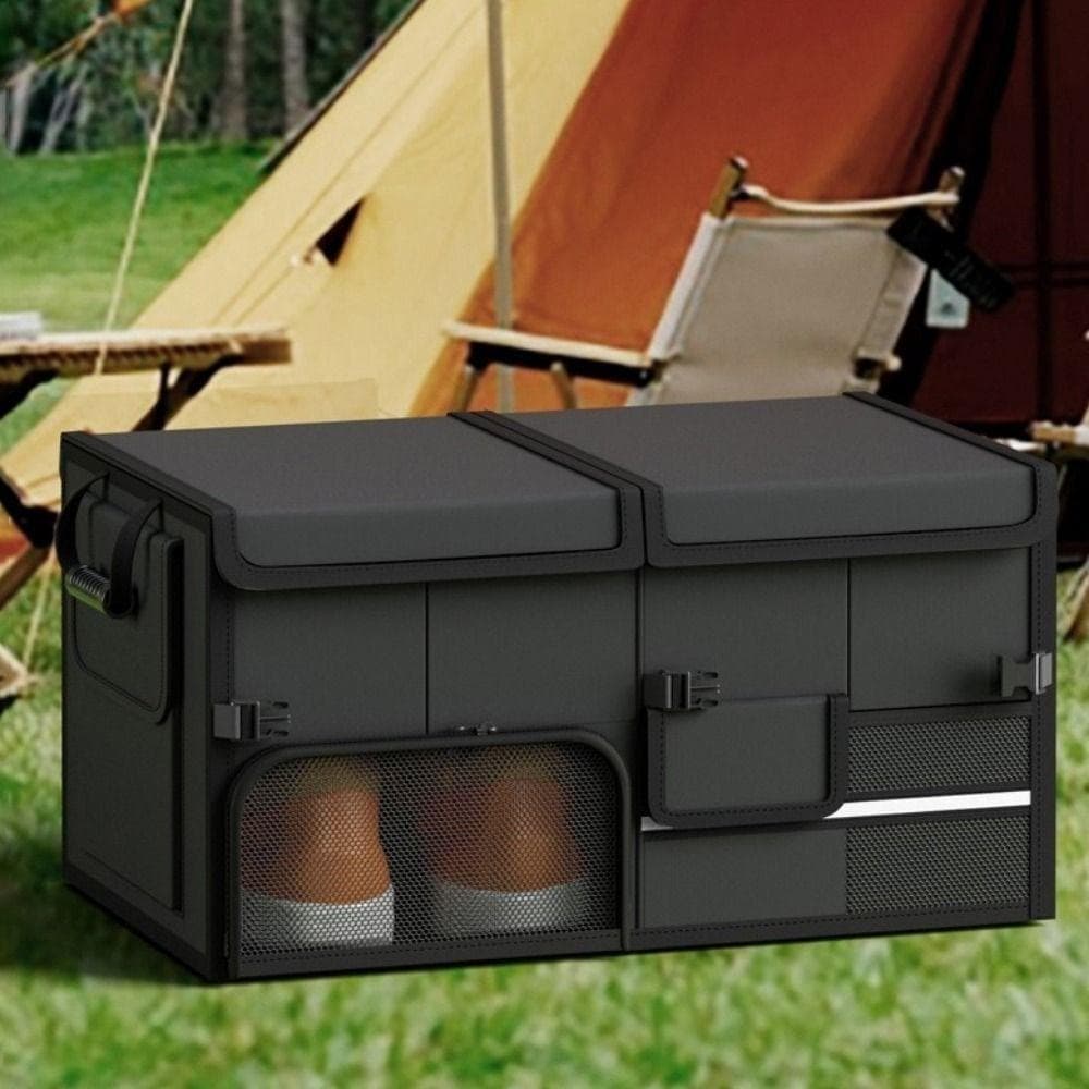 Caixa De Armazenamento Do Tronco , Dobrável Carro Acampamento 60L , À Prova Dwaterproof Água Com Área Sapato Organizador