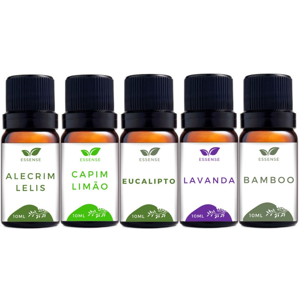 5 Essências Alecrim Lelis Capim Limão Eucalipto Lavanda Bamboo Aromatizador Difusor Óleo Essencial