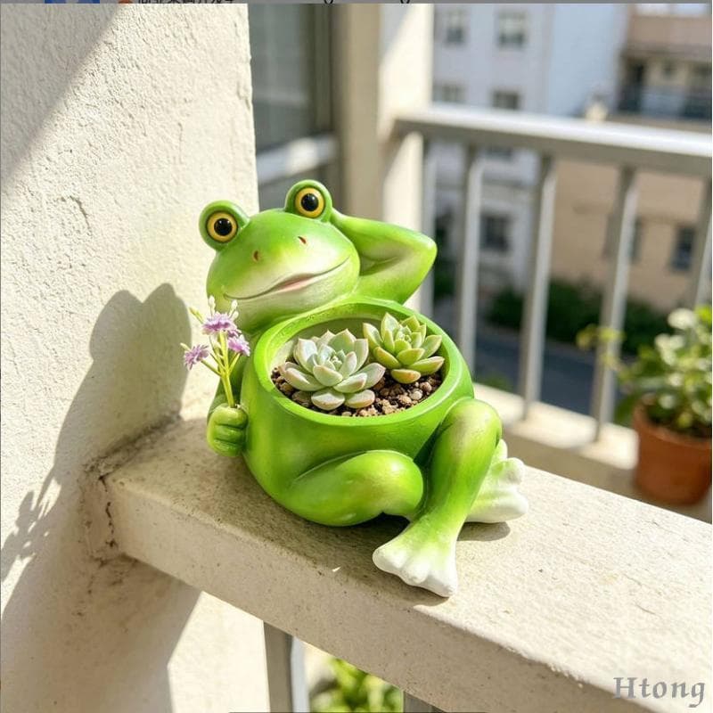 [Htong] Vaso De Planta Sapo Presente Moderno Para Plantas Pequenas , Sala De Estar , Área De Entrada , Jardim