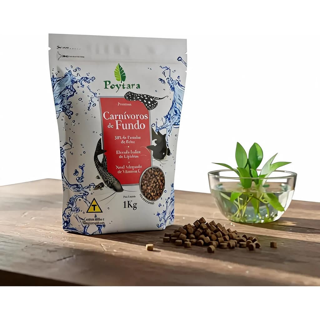 Poytara Carnivoros De Fundo 1kg Pellet P - Ração Para Peixe