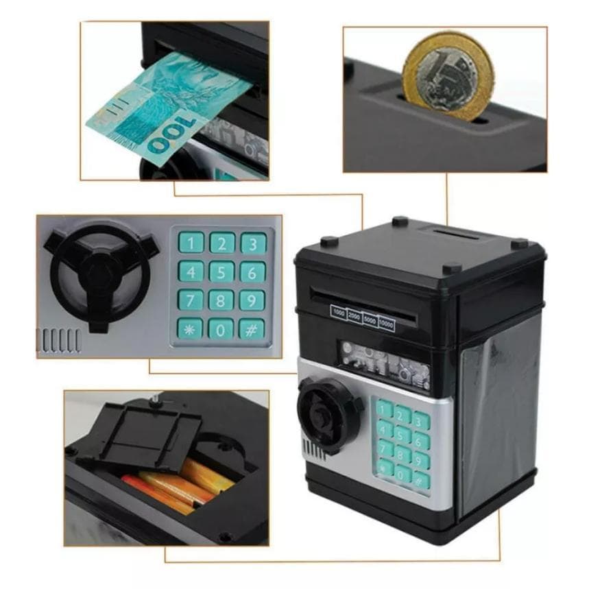 Cofre Digital Eletrônico Puxador Notas Moedas Automático