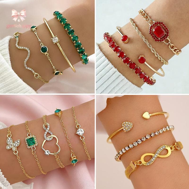 Gentlehappy Strass Cristal Pulseira Ajustável Quadrado Moda Jóias Para Mulheres Estilo Geométrico Brilhante Noite Fora b
