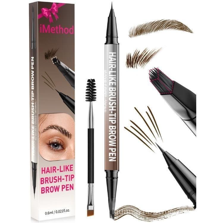 URPJiMethod4DBrowPen, um lápis de sobrancelha dois em um com um pincel de delineador à prova d'água de duas pontas, usad