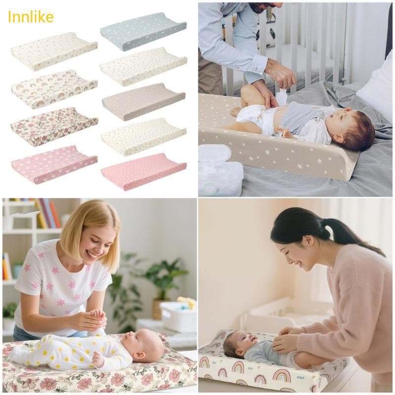 Innlike Capa Mesa Para Troca Infantil Antialérgica Tecido Design Bolso Profundo Secagem Rápida