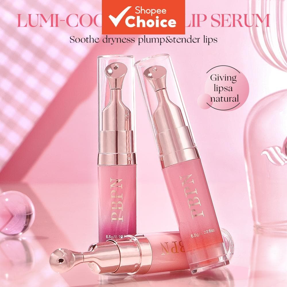 PBPN Lumi-Cool Glow Lip Serum 3 em 1 Tratamento Labial Brilho Labial Plumping Gloss Labial Hidratante Lip Tint Fade