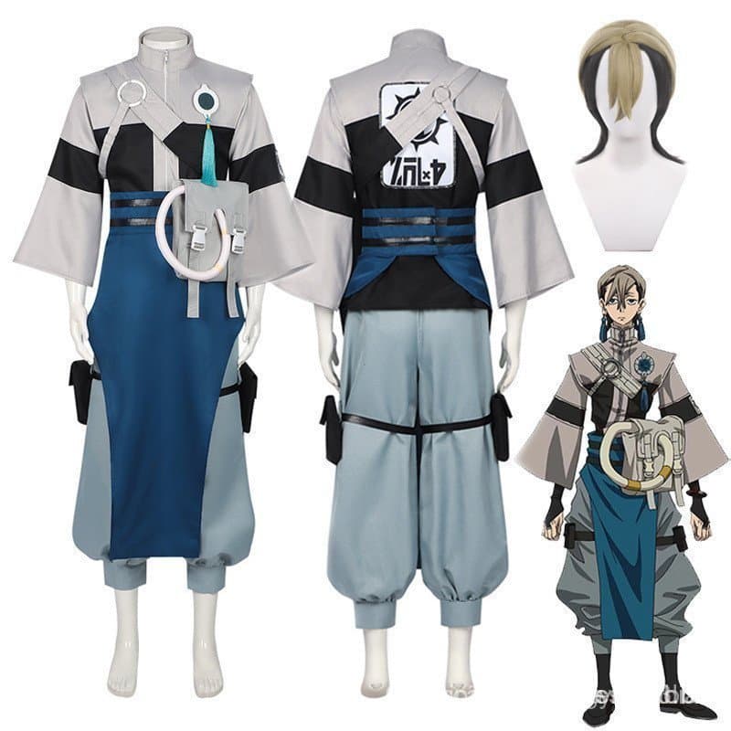 Fantasia de Cosplay Gachiakuta Zanka Nijiku, Peruca, Uniforme, Brincos, Lenços Akuta, Festa de Halloween, Feminino GBSO