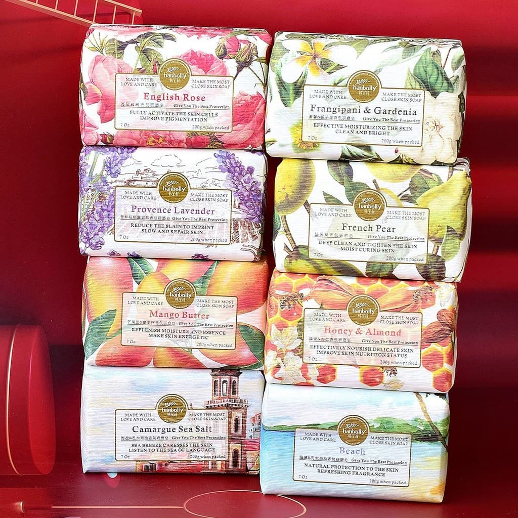Han poli moagem sabão fragrância sabão óleo essencial sabão artesanal casamento companheiro caixa de presente prát