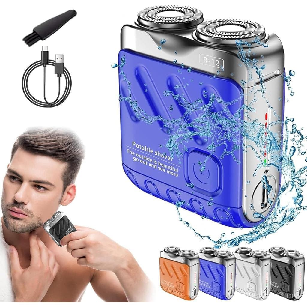 Mini barbeador Skyworl, aparador de barba com design de mala portátil, mini barbeador elétrico portátil para homens.