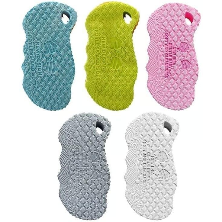 Esponja Mágica Esfoliante para Banho, Pacote com 5, 2025 Novo Esfoliador Corporal Super Macio e Amigável, Esfoliador 3D
