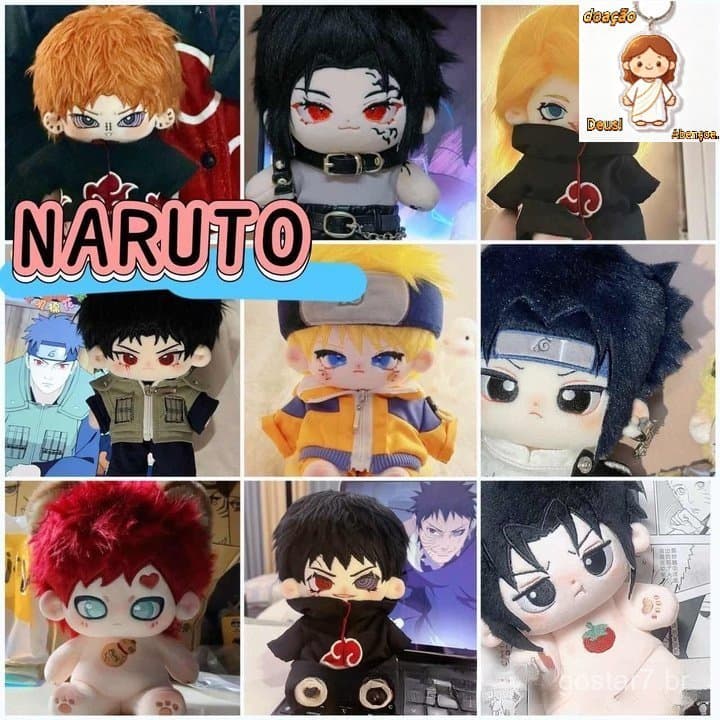 31 estilos! Boneco de Pelúcia Fofo de Anime Naruto de 20cm para Decoração, Bonecos de 20cm de Sasuke, Hinata, Uchiha, Ka