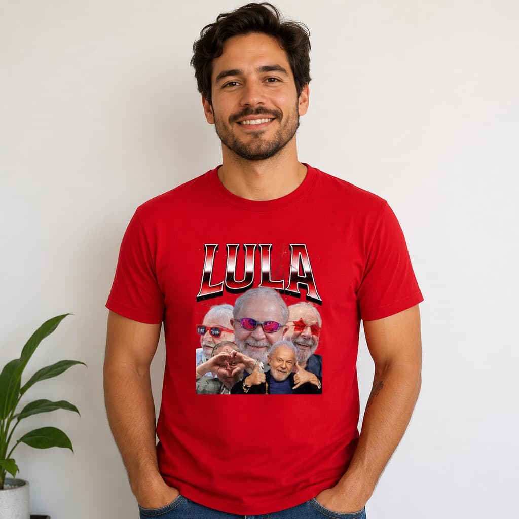 Camiseta Camisa Blusa Estampa LULA TA ON PT Partido Masculino Unissex Básica Confortável Premium Entrega Rápida Top