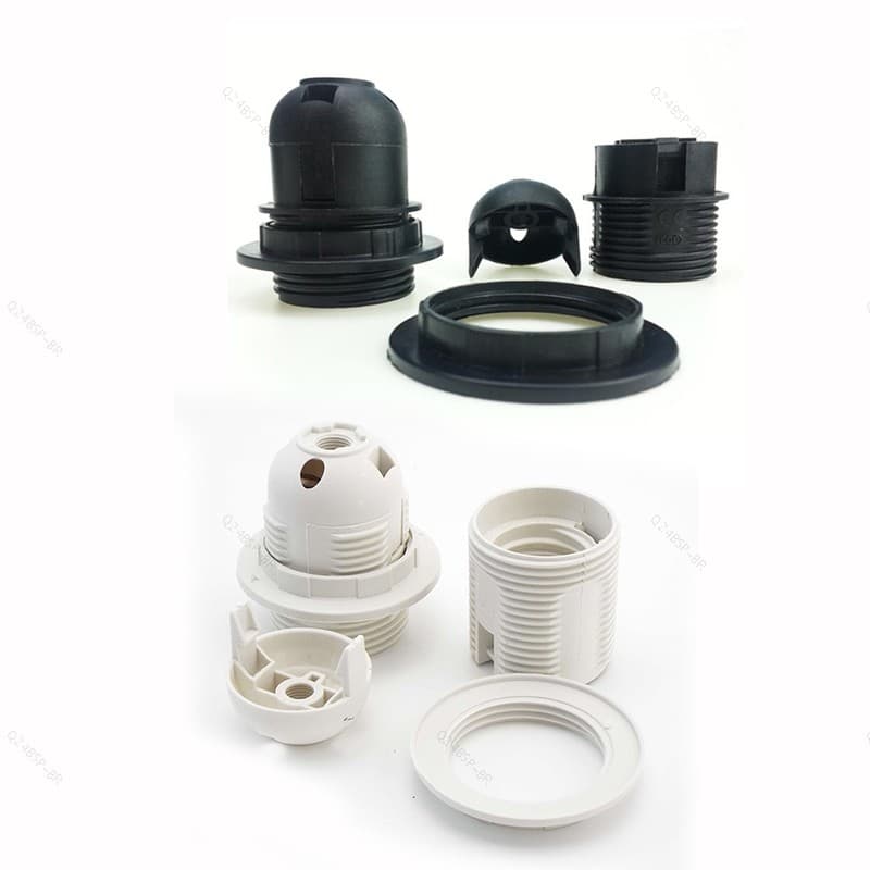 5 Peças 50V 2A 4A E27 Base De Lâmpada De Plástico Meio Parafuso Suporte Pingente Tomada De Energia Abajur Anel Para E27