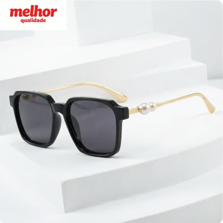Grande quadrado pérola templo óculos de sol UV400 Anti-ultravioleta lente PC Retro moda óculos de sol masculino feminino