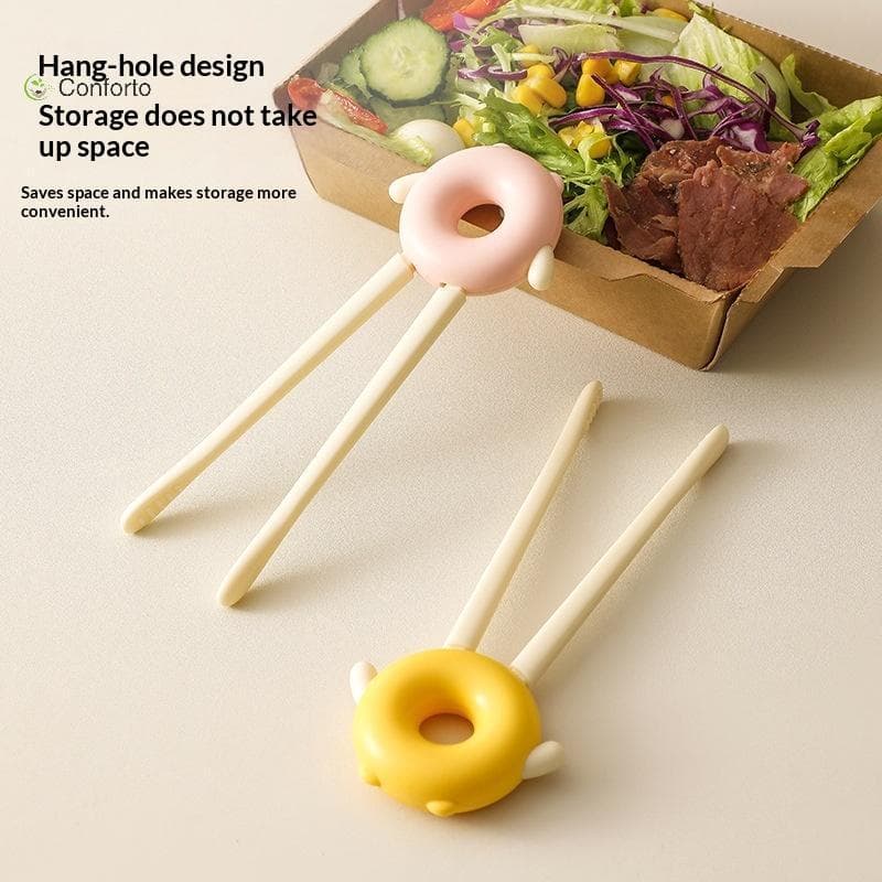 [EruditeCourtB] Cartoon Dopamina Donut Sna Tong Plástico Antiderrapante Mini Pinça Para Alimentos Com Caixa De Armazenam