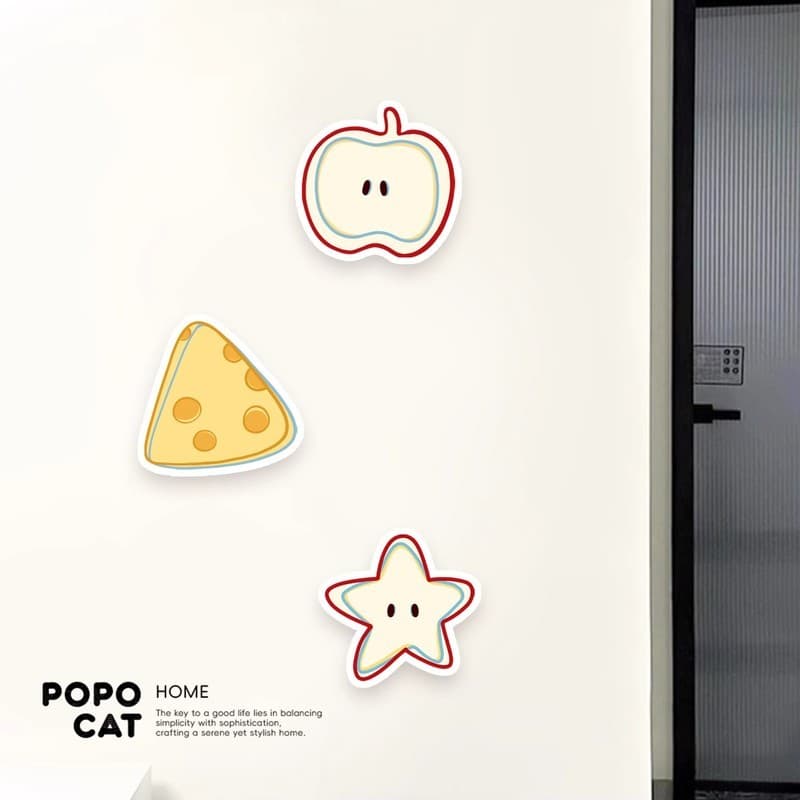 [Estoque pronto] Capa de parede acrílica de queijo Decoração feia Capa fofa Buraco Ferramenta útil Desenho animado Burac