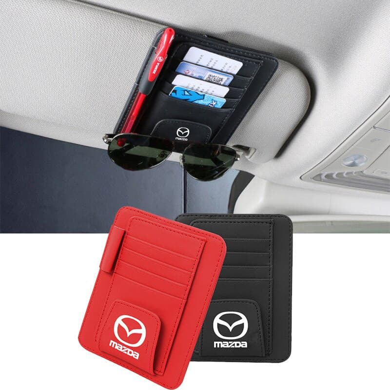 Bolsa Organizadora de Cartões para Quebra-Sol de Carro para Mazda 2 3 6 323 626 RX8 RX7 MX3 CX3 CX5 Atenza Protege Axela