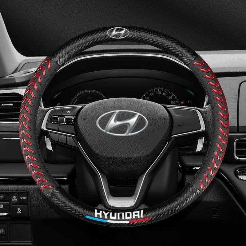 Hyundai i10 Accent Elantra ioniq Atos Getz Matrix Santa Fe Kona Sonata Grand Strex e outros, Capa de Volante em Couro e