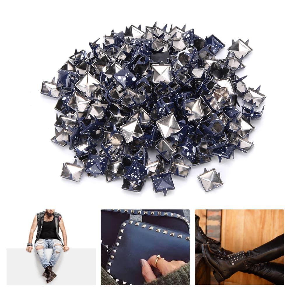 Saluaqui Pirâmide Studs 200 Pçs 9mm Rebites Para DIY Couro Artesanato Acessórios Elegantes Sacos Rebite Chapéus Sapatos
