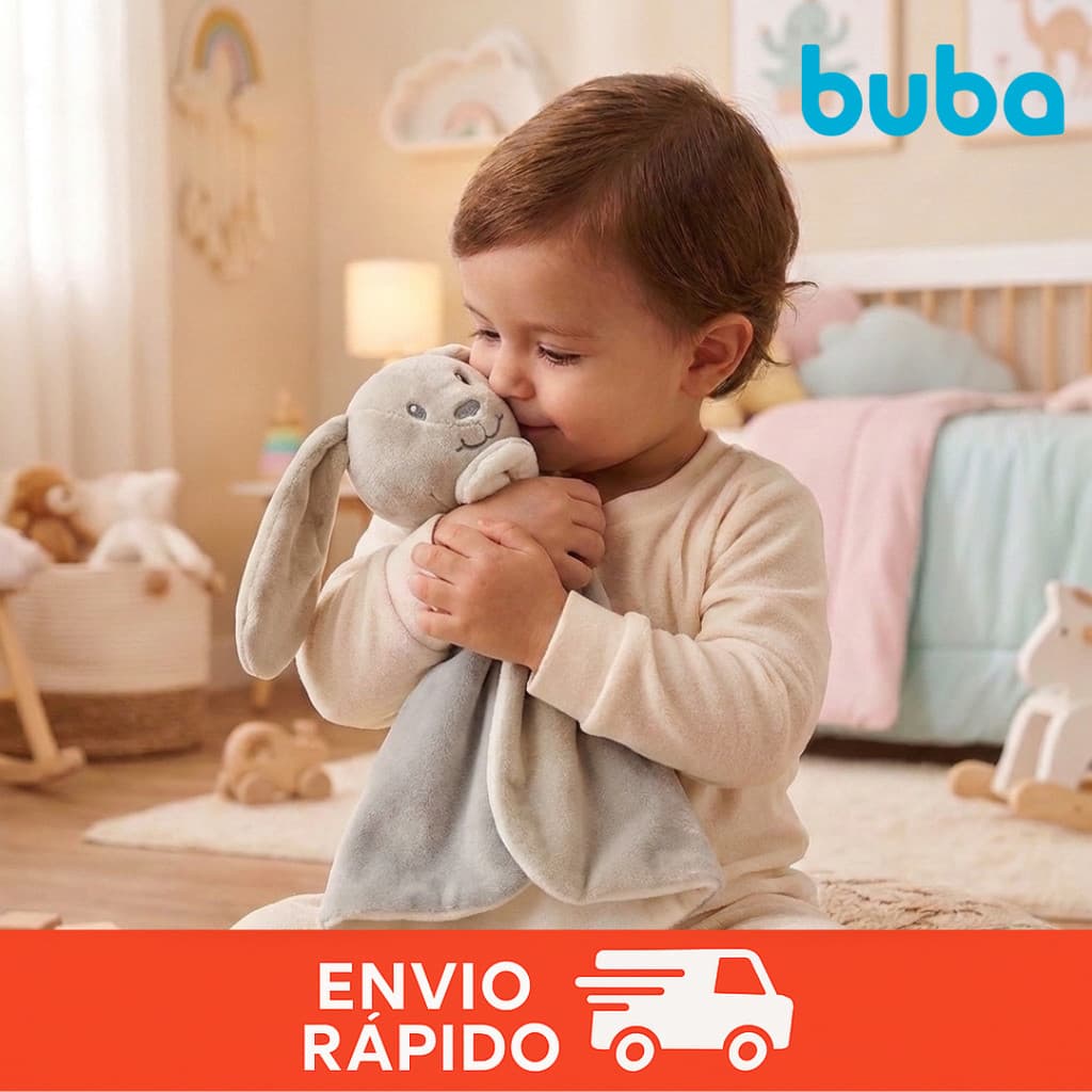 Naninha Para Bebe Antialérgica Coelho Paninho Buba Safari Premium Bebê Animais Hipoalergênica Macia Pelucia