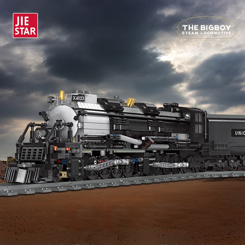 Brinquedo de montagem de modelo de trem a vapor em blocos de construção, presente para homens