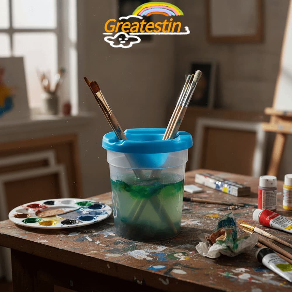 GREATESTIN 5pcs Recipientes De Pintura , Tampas Abertas Coloridas , Copos De Tinta À Prova De Derramamento , Design Mult