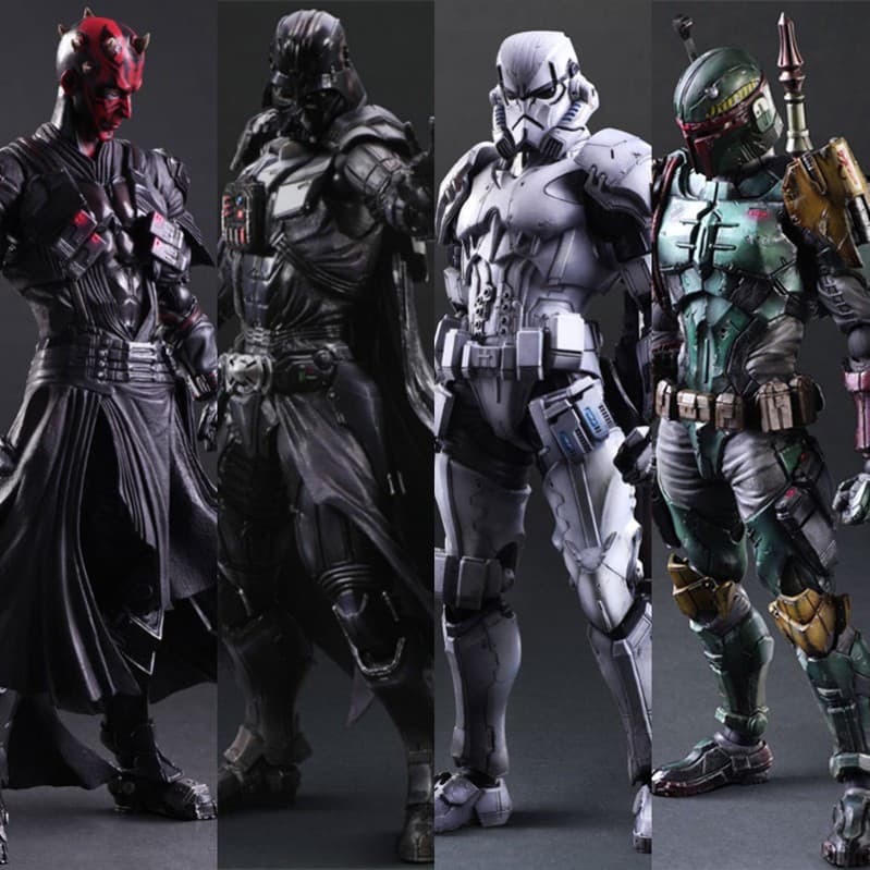 P PA mudou Star Wars Soldado Branco Stormtrooper Preto Samurai Darth Moore Po Buffett Modelo Móvel Figura Brinquedo