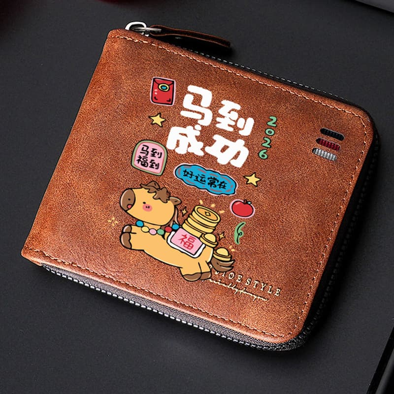 2026 novo estilo carteira masculina jovem estudante carteira menino carteira com zíper moeda bolsa titular do c