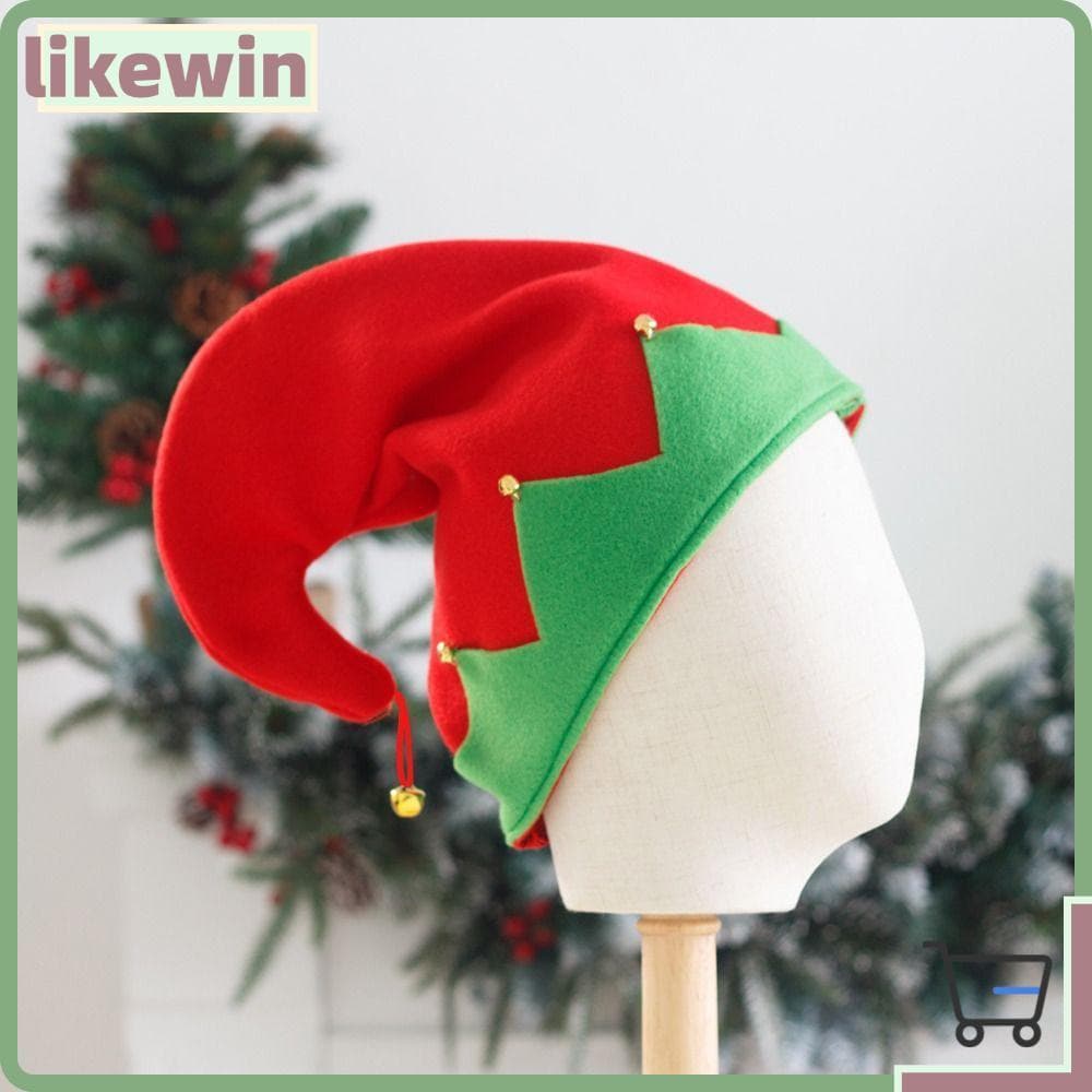 Boné De Papai Noel Tipo , Chapéu De Elfo De Tecido Macio Com Design Superior Pontiagudo , Fantasia De Festa De Pelúcia O
