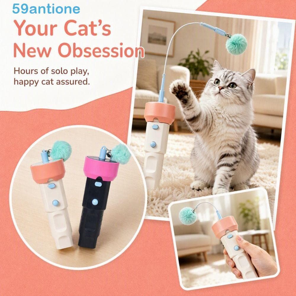Varinha Interativa Para Gatos , Teaser Elétrico Retrátil USB De Longa Duração Brinquedo Criativo Lançador De Gato