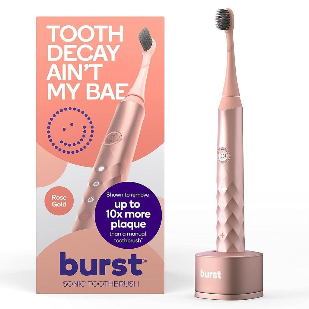 Escova de Dentes Elétrica Sonic Burst Original para Adultos (Ouro Rosa) |   Escova de Dentes Elétrica Sônica Recarregáve