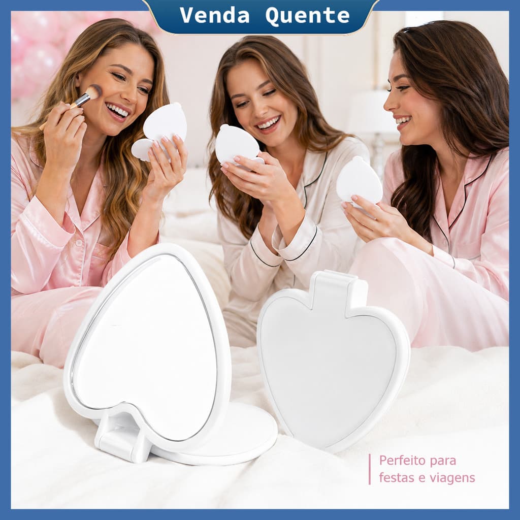 Presente Dia das Mães e Dia da Mulher Kit 10 ou 20 Mini Espelhos de Bolsa Brancos Compactos e Portáteis