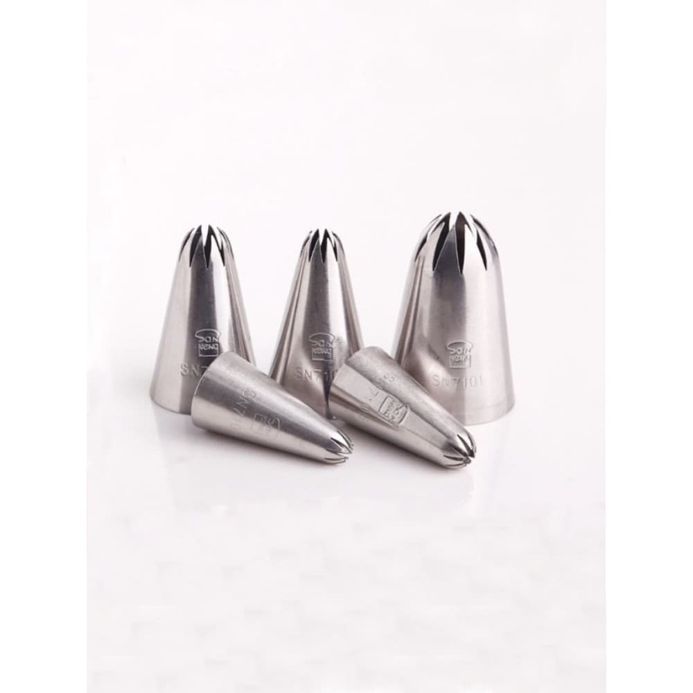 Sanneng Bocal de decoração solar de 10 dentes SN7101 SN7102 7104 7105 7106 Bocal para espremer creme de biscoito