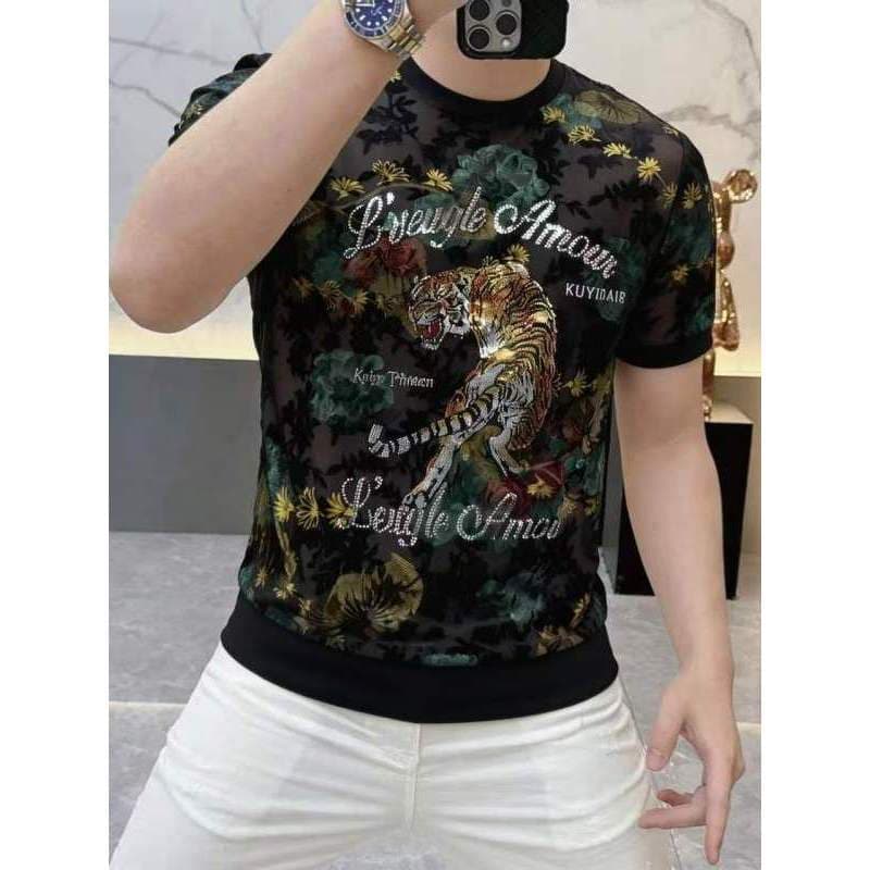 Produtos europeus europeus verão novo estilo Jacquard de alta definição pequena cabeça de tigre moda All-Match influenci