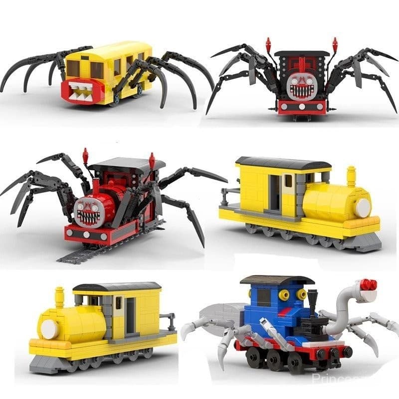 Choo-Charles Blocos de Construção de Grande Escala do Trem da Aranha Mutante, Modelo de Boneco, Brinquedos Infantis XJN