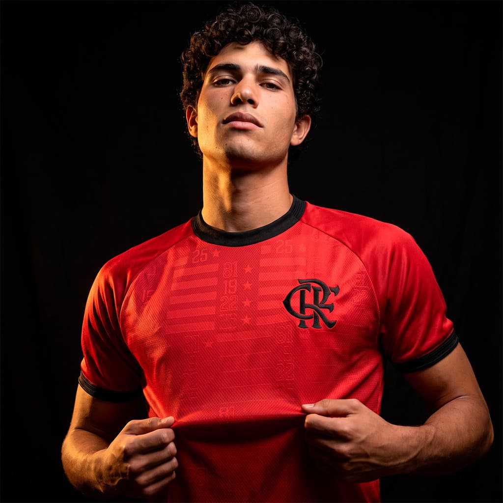 Camisa Flamengo CRF Jacquard Red Masculina Oficial