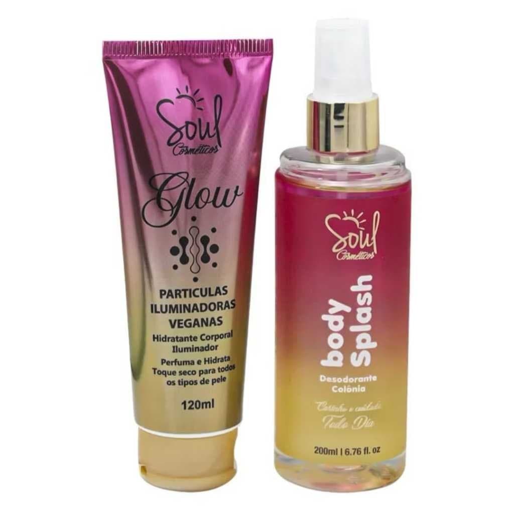 Kit Hidratante Iluminador + Body Splash Soul Cosméticos - variedade