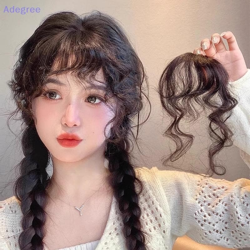 Adegree Fashion Franja Falsa Extensão de Cabelo Estilo Quadrinhos Natural Volumosa Cacheada com Presilha Frontal N 5Q9E