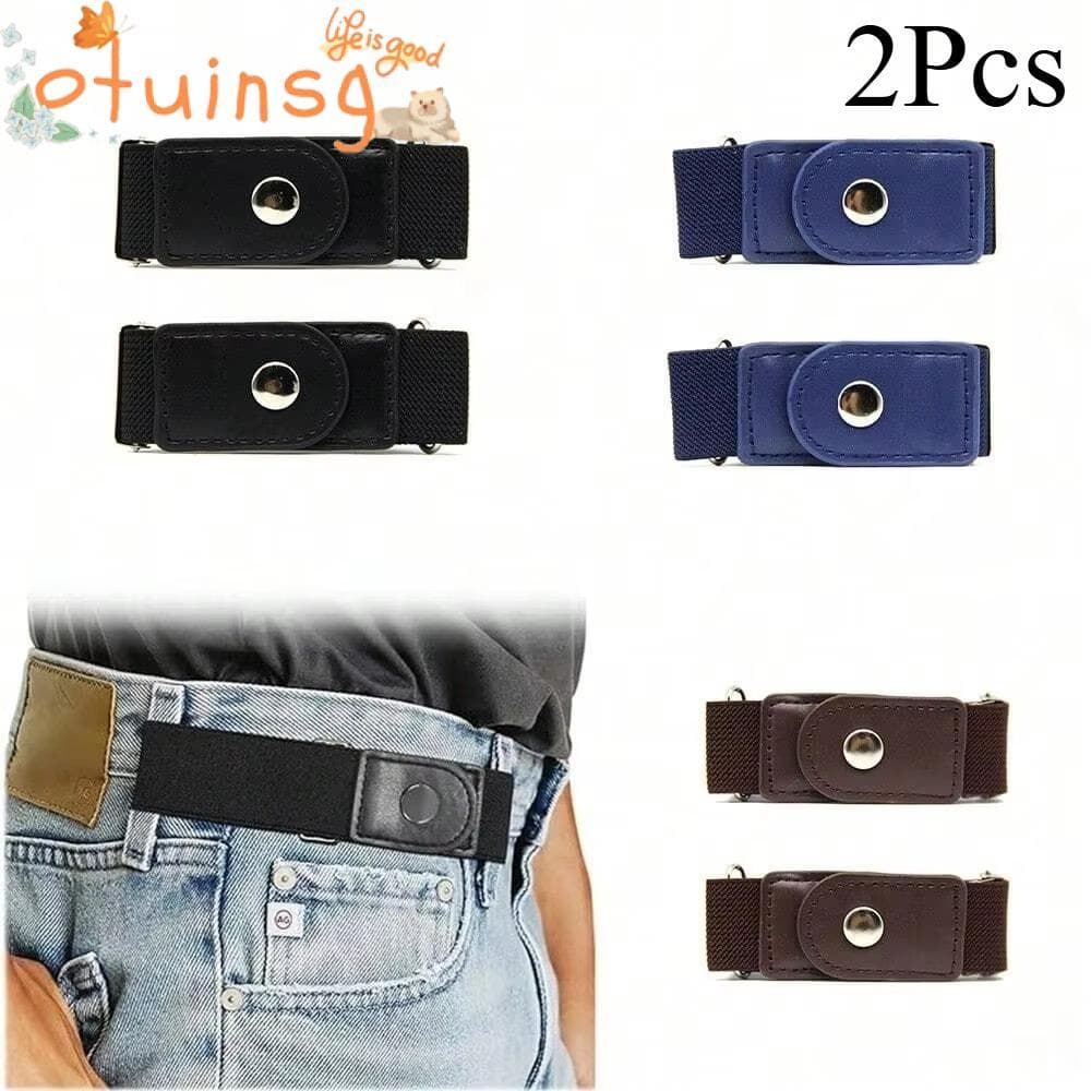 OTUINSG 2 Unidades/Conjunto Cinto Elástico , De Lona Ajustável , Fivela Invisível Sem Para Calças Unissex