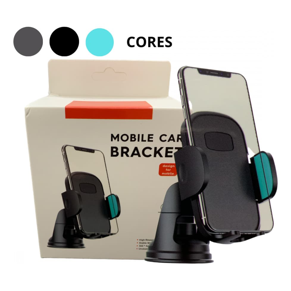 Suporte Veicular Universal Para Celular Com Trava E Ventosa