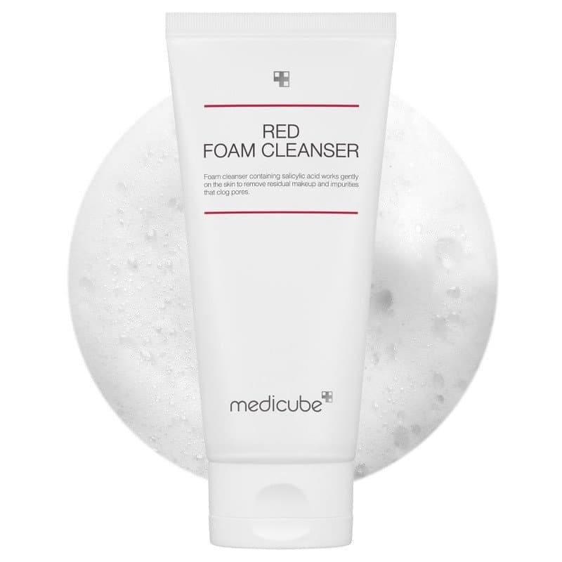medicubeFacialCleanserRedCleanser, 4,05oz | Suave Diário para Peles Sensíveis e Problemáticas - Controle Profundo e do E