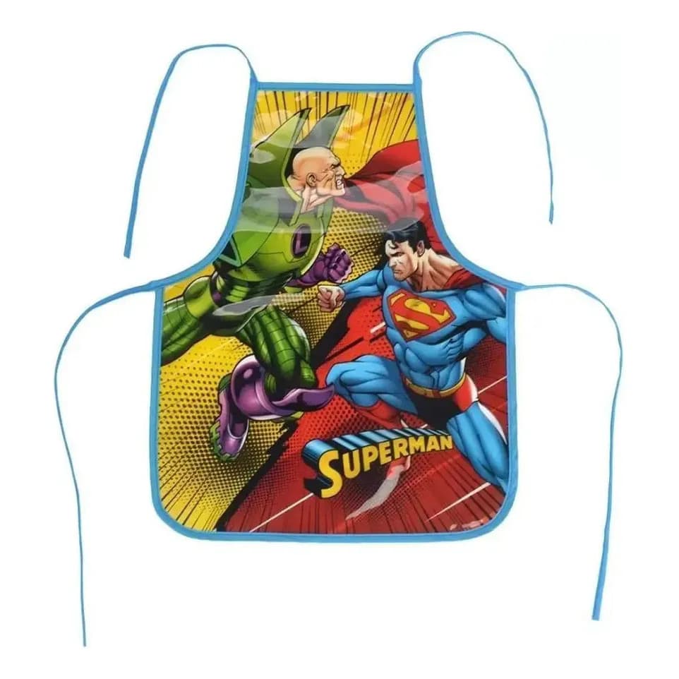 Avental Escolar Infantil Super Homem Pintura Luxcel