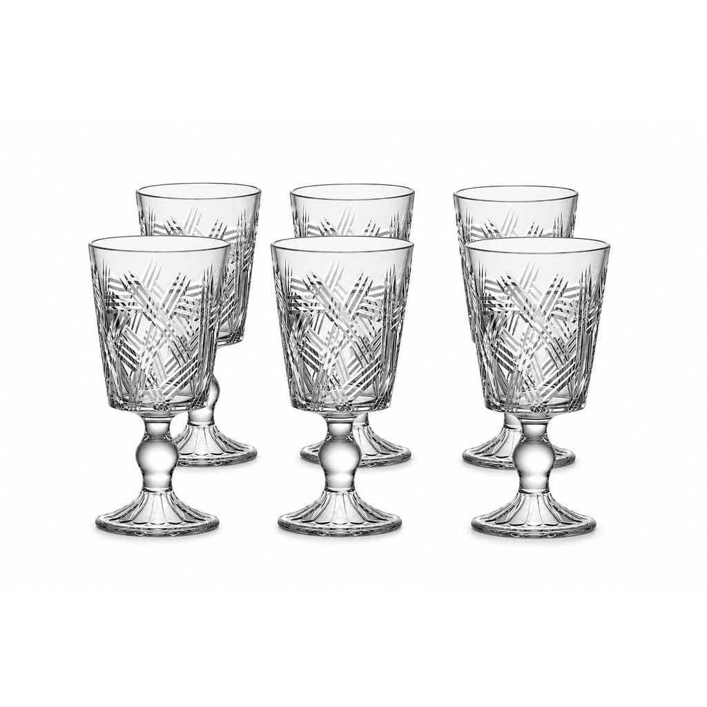 Jogo de 6  Taças Vinho de Vidro Transparente Palermo 330 ml
