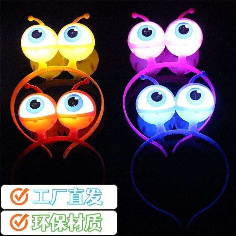 Estoque pronto Monstro luminoso olhos grandes bandana festa de Halloween escola formatura temporada brinquedos engraçado