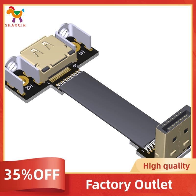 DisplayPort 1.2 Cabo De Extensão DP Para 4K 60Hz 1.2V Cotovelo Adaptador Angular FPC Display Port Fita Plana Masculino F