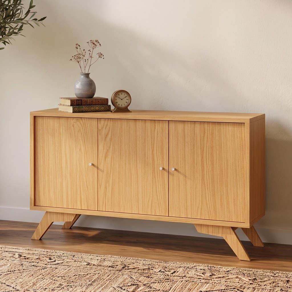 Balcão Buffet 136,5cm com 3 Portas Carvalho Rosé - Dalla Costa